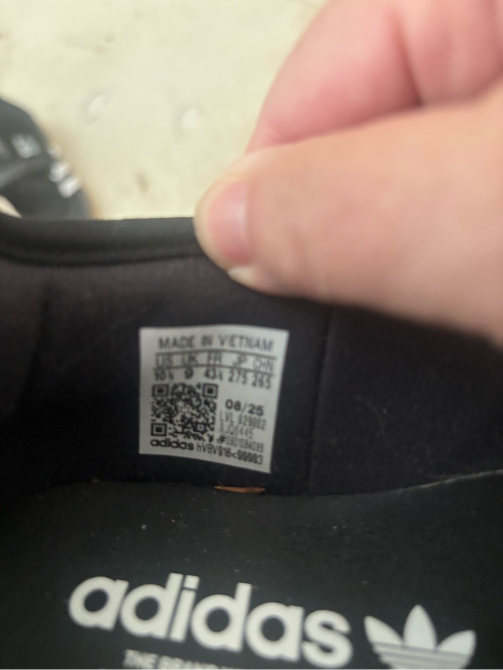 adidas Black and White Mary Jane Flats with Velcro Strap - Picture 8 of 8
